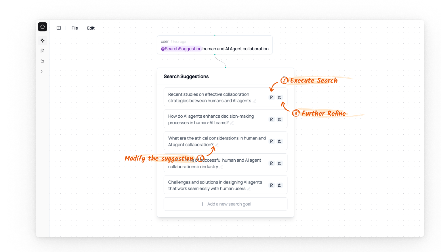 An overview of the SearchSuggestion agent.